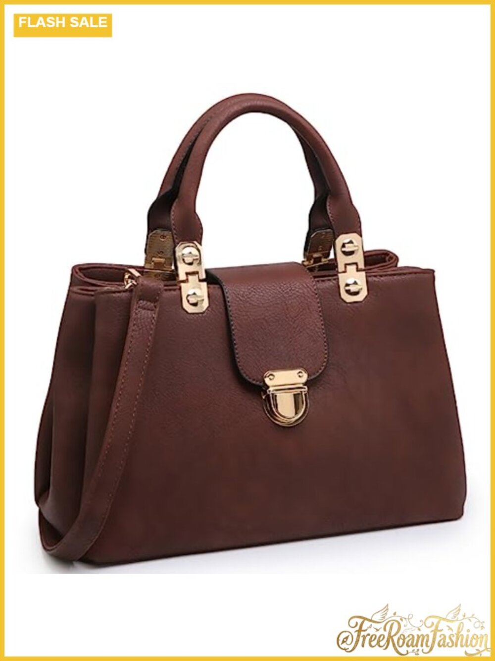 Vegan Leather Satchel Handbag Top Handle Tote Shoulder Bag Crossbody